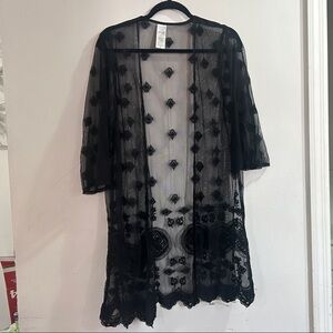 Elegant Black Lace Swim Coverup